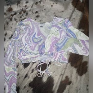 Pastel Cross tie crop top